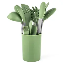 JUST HOME COLLECTION - Juego de Utensilio 15 Piezas Verde/Inoxidable