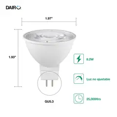 DAIRU - Foco Dicroico LED GU5.3 8.2W 740LM DIM Luz Fría