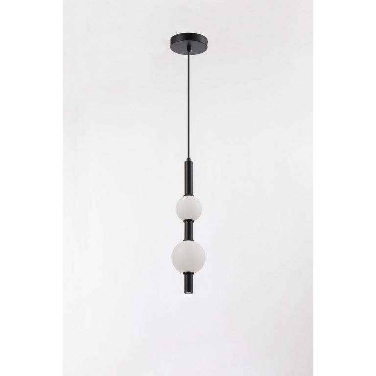Lámpara Colgante de Techo 2 Luces LED Esfera Negra