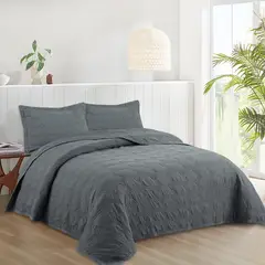 JUST HOME COLLECTION - Quilt Urbano Solid Queen Grafito/Gris