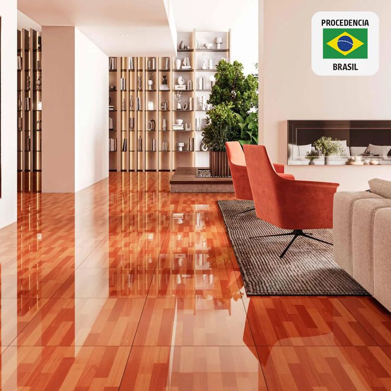 Cerámica Marrón Maderada 53x53cm 2,81m2 Savanna Rosso