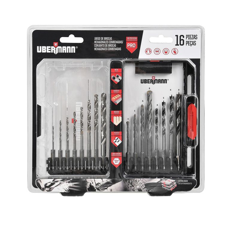 Set 16 Brocas Hexagonales Combinadas