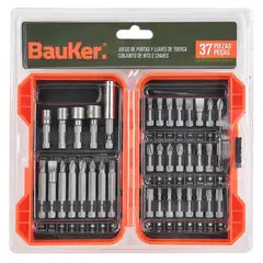BAUKER - Set 37 Puntas y Llaves de Tuerca