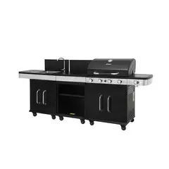 MR BEEF - Parrilla Modular a Gas 4 Quemadores + Quemador Lateral