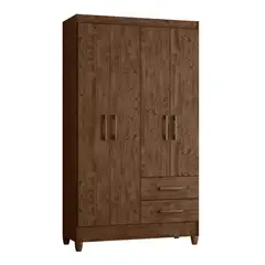 CASA BONITA - Ropero Lima 4 Puertas 2 Cajones Nogal