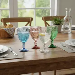 JUST HOME COLLECTION - Copa de Vidrio 340ml Colores Surtidos