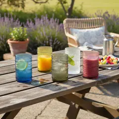 JUST HOME COLLECTION - Vaso de Vidrio 440ml Colores Surtidos