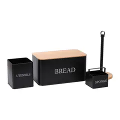 JUST HOME COLLECTION - Set 4 Organizadores de Cocina Negro