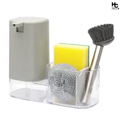 JUST HOME COLLECTION - Juego Dispensador de Jabón + Accesorios 5 Piezas Gris