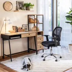 JUST HOME COLLECTION - Combo Escritorio Duna Melamina + Estante Santana Madera