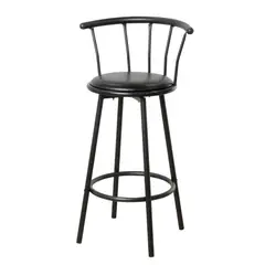 JUST HOME COLLECTION - Silla Bar Giratorio Negro