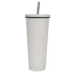 JUST HOME COLLECTION - Tomatodo Acero Inoxidable Con Cañita Blanco 750Ml