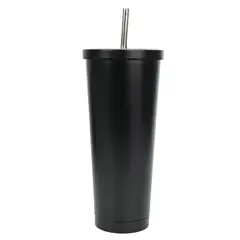 JUST HOME COLLECTION - Tomatodo Acero Inoxidable Con Cañita Negro 750Ml