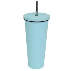 JUST HOME COLLECTION - Tomatodo Acero Inoxidable Con Cañita Turquesa 750Ml