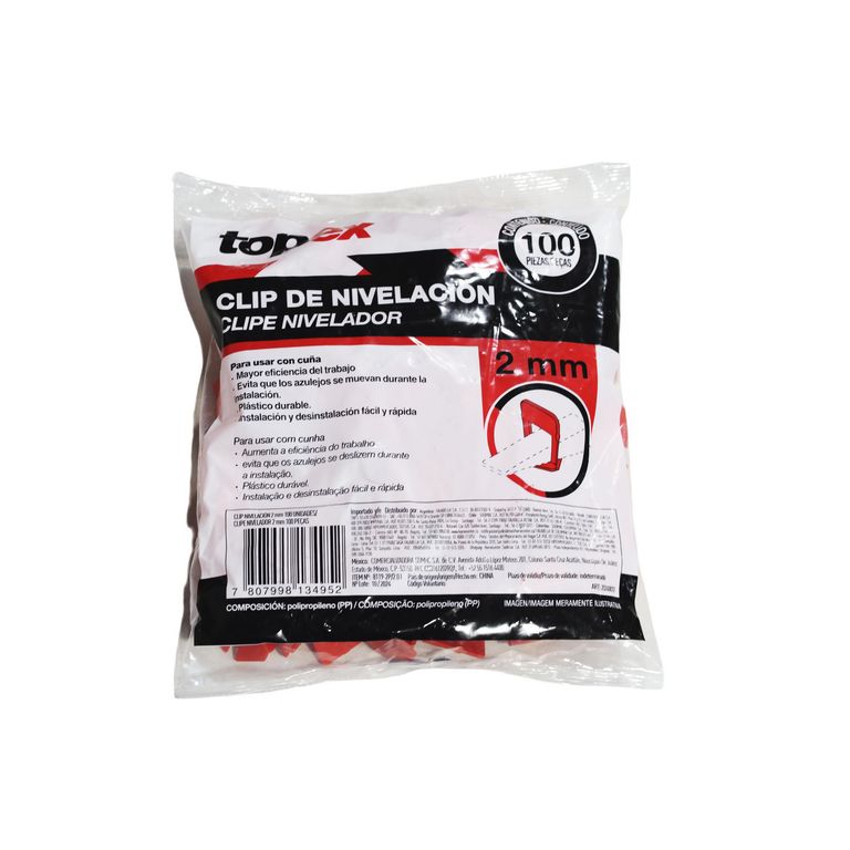 Clip de Nivelación 2mm 100und