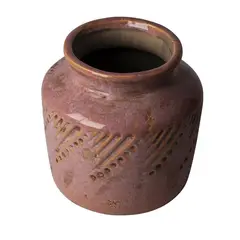 JUST HOME COLLECTION - Jarrón Terra Naranja 17.5x17.5cm