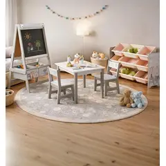 JUST HOME COLLECTION - Combo Mesa + Set x2 Sillas + Juguetero + Pizarra Animales
