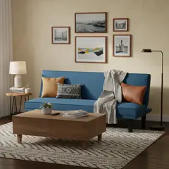 JUST HOME COLLECTION - Sofá Cama Futón 3 Cuerpos Sammy Azul