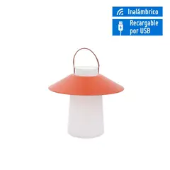 JUST HOME COLLECTION - Lámpara de Mesa LED Inalámbrica Recargable por USB Camp Rojo