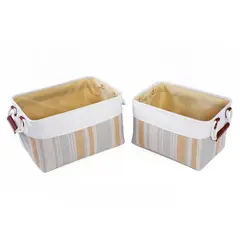 JUST HOME COLLECTION - Set 2 Canasto de Tela Raya A