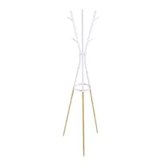 JUST HOME COLLECTION - Perchero de Piso Blanco/Madera