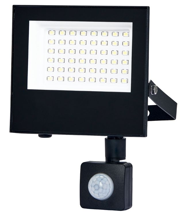 Reflector LED 30 W Negro con Sensor IP65 3000 lm Luz Fría
