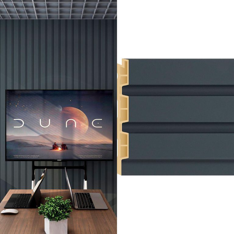 Wall Panel WPC Gris Oscuro 240x12.2cm 0.28m2 - Venta por Unidad