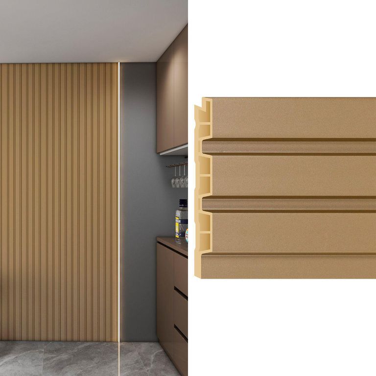 Wall Panel WPC Dorado 240x12.2cm 0.28m2 - Venta por Unidad