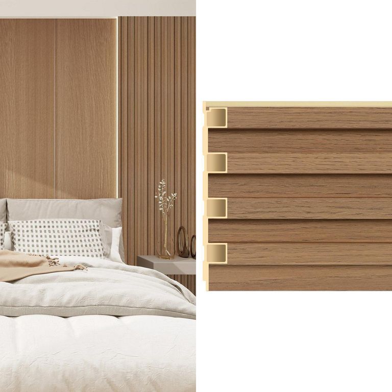 Wall Panel WPC Café Claro 240x16.8cm 0.39m2 - Venta por Unidad