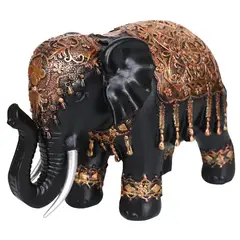JUST HOME COLLECTION - Elefante Dorado/Negro 17cm