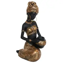 JUST HOME COLLECTION - Figura Africana Sentada 23.8cm