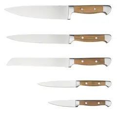 JUST HOME COLLECTION - Juego de Cuchillos Base de Madera 5 Piezas