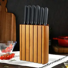 JUST HOME COLLECTION - Juego de Cuchillos Base de Madera 6 Piezas