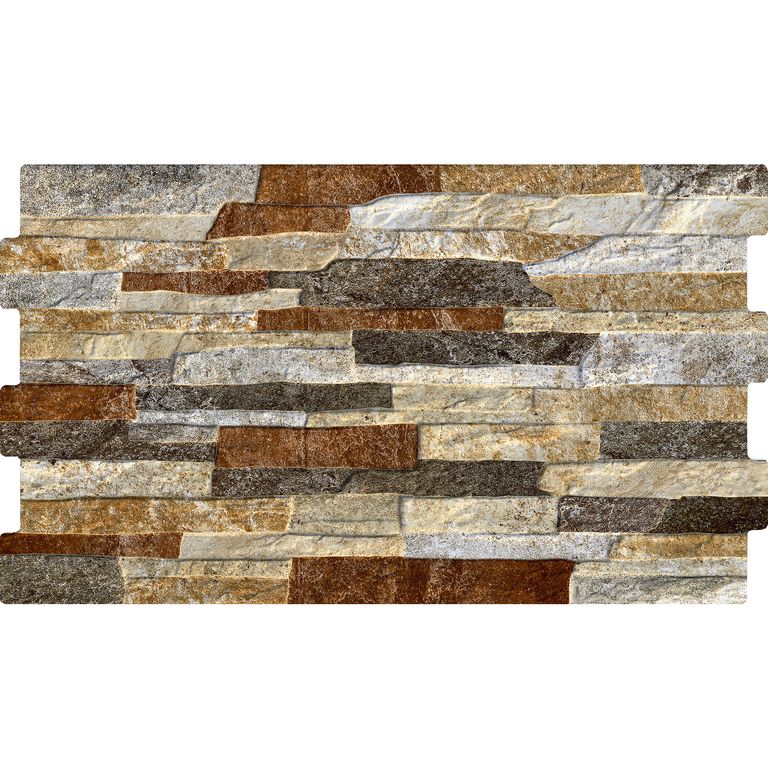 Fachaleta de Cerámica Tipo Piedra Alcazar Mix Café 31x54cm 1.51m2