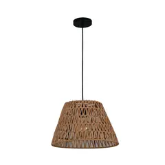 JUST HOME COLLECTION - Lámpara Colgante Ratán Metal Negro 30 W 35.5 cm