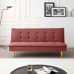 JUST HOME COLLECTION - Sofá Cama Futón 3 Cuerpos Magnus Frambuesa