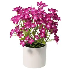JUST HOME COLLECTION - Planta Artificial con Flores Morada 27 cm
