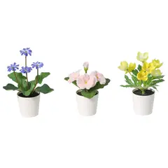 JUST HOME COLLECTION - Set 3 Plantas Artificiales Flor Mix 17cm