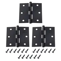FIXSER - Pack de 3 Bisagras Negro 3.5x3.5