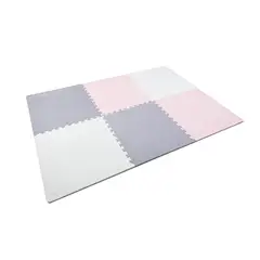 JUST HOME COLLECTION - Piso de Goma Cuadrado Eva Rosado 6 Piezas 61x61cm