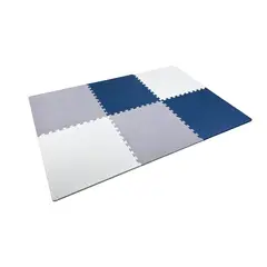 JUST HOME COLLECTION - Piso de Goma Cuadrado Eva Azul 6 Piezas 61x61cm