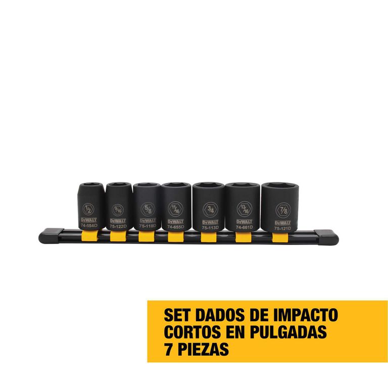 Set de Dados de Impacto Cortos en Pulgadas 7 Piezas