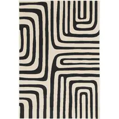 JUST HOME COLLECTION - Alfombra Canvas 120x170 cm Negro y Beige