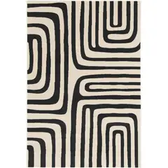 JUST HOME COLLECTION - Alfombra Canvas 160x230 cm Negro y Beige