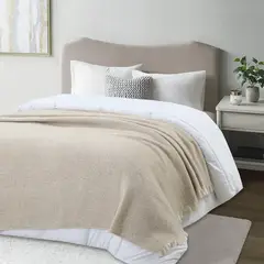 JUST HOME COLLECTION - Manta Clásico Beige 130x160cm