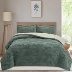 JUST HOME COLLECTION - Edredón Boho Verde Queen