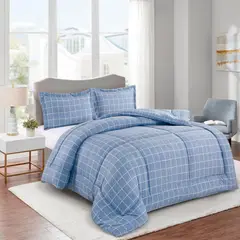 JUST HOME COLLECTION - Edredón Nórdico Print Queen Azul