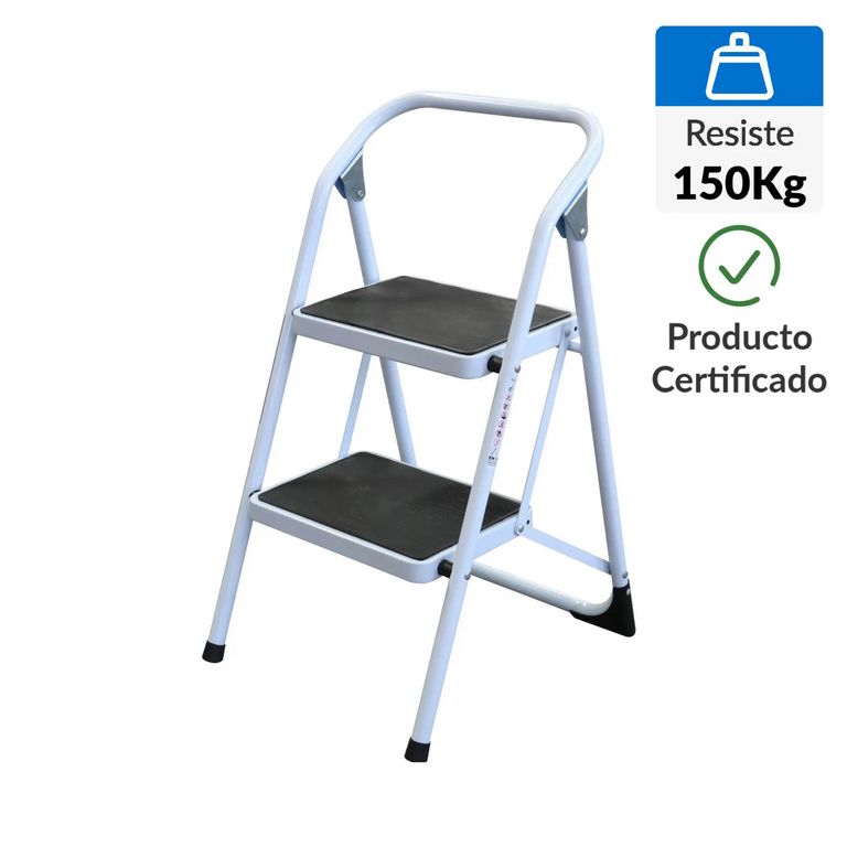 Escalera Tijera de Acero 2 Pasos 150Kg