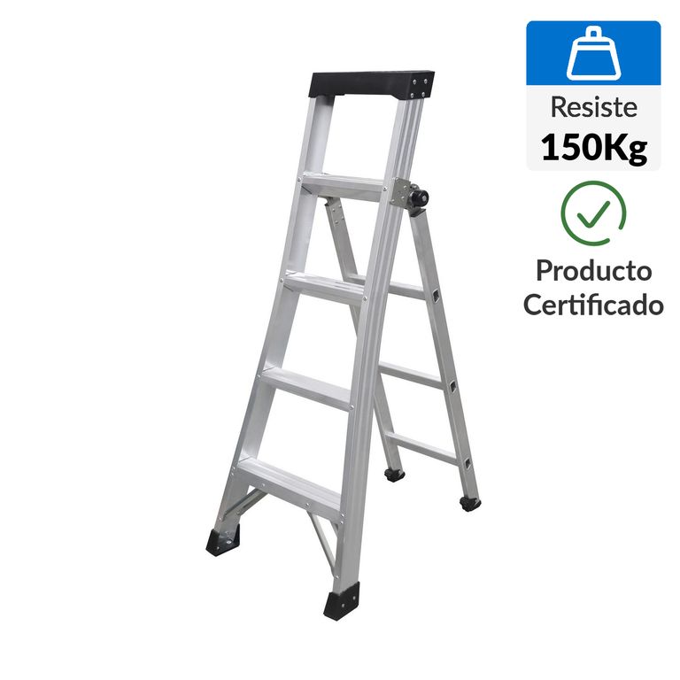 Escalera Articulada de Aluminio 5 Pasos 150Kg