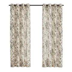 JUST HOME COLLECTION - Cortina Estampada de Flores Natural 140x220cm